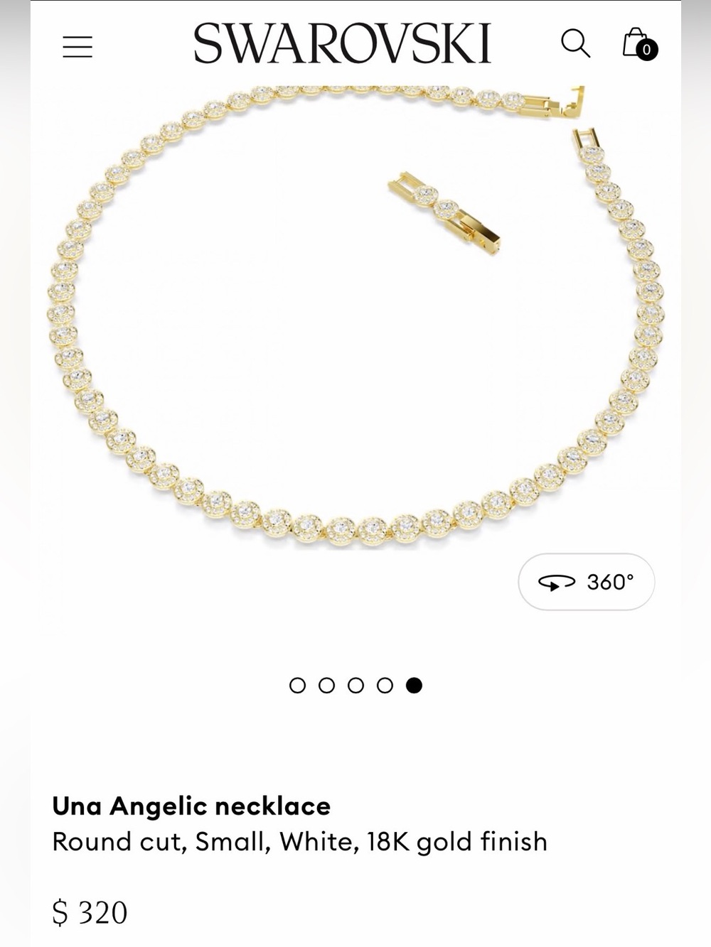 Gold-Tone Authentic Swarovski Una Angelic Necklace and Stud Earrings Set - Picture 5 of 5